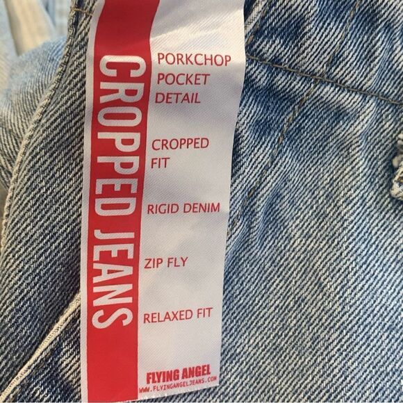 Flying Angel High Rise Cropped Wide Leg Jeans Size 32 - Picture 9 of 12